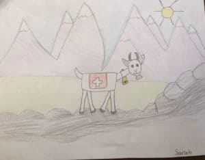 Mountain goat colored at Swiss Kids Camp.