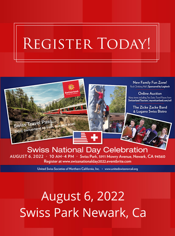 United Swiss Societies of Northern CA, Inc. Swiss National Day Registration